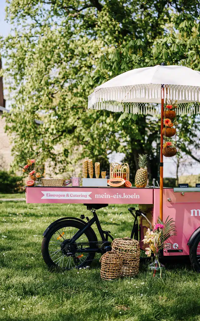 Eisfahrrad mieten mobile eistheke sommerfest catering handgemachtes eis