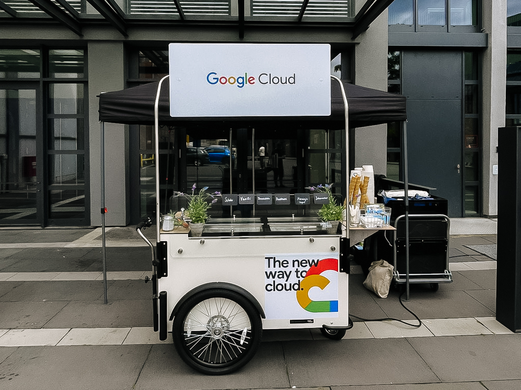 Eisfahrrad buchen Rosalie mein eis mobile Eistheke catering bonn koeln duesseldorf